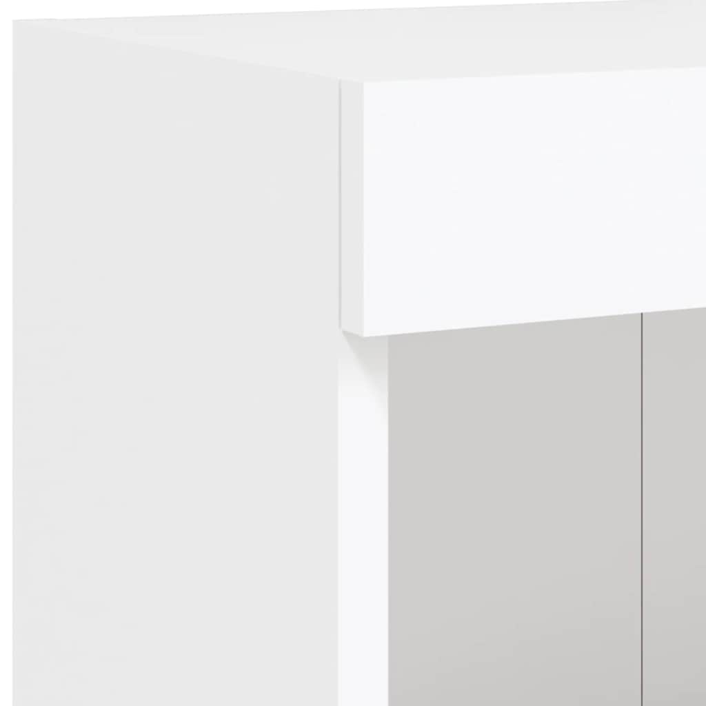 6-tlg. Wohnwand mit LED-Beleuchtung Weiß Holzwerkstoff