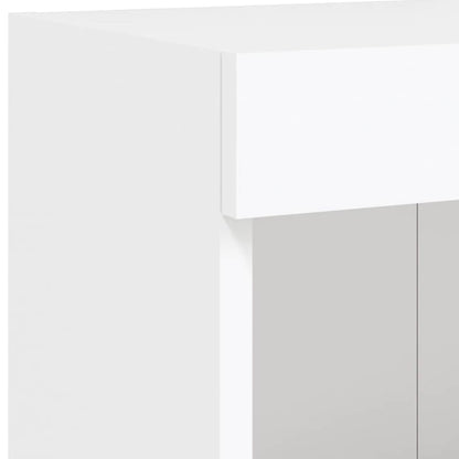 6-tlg. Wohnwand mit LED-Beleuchtung Weiß Holzwerkstoff