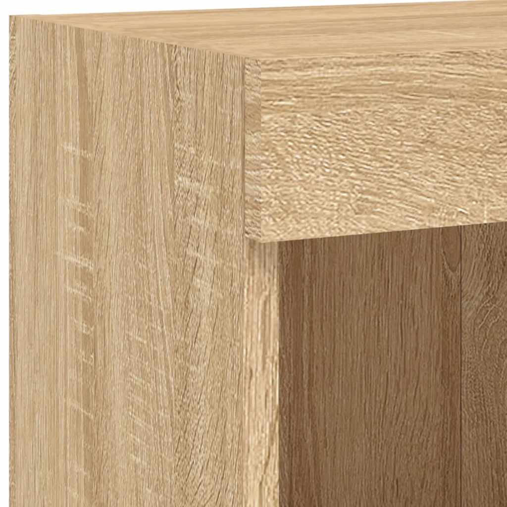 6-tlg. Wohnwand mit LED-Beleuchtung Sonoma-Eiche Holzwerkstoff