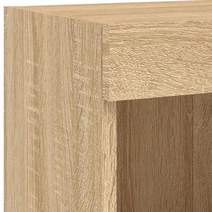 6-tlg. Wohnwand mit LED-Beleuchtung Sonoma-Eiche Holzwerkstoff