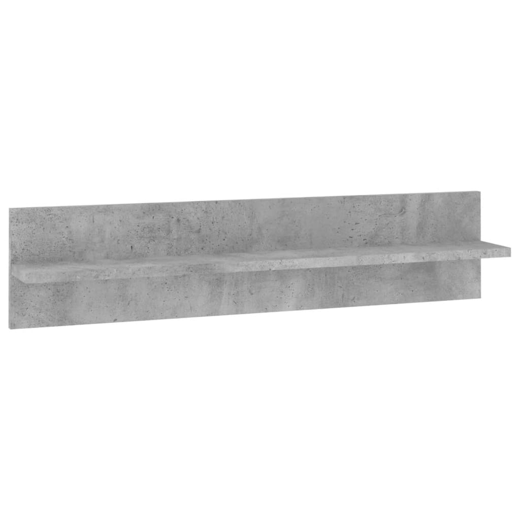 6-tlg. Wohnwand mit LED-Beleuchtung Betongrau Holzwerkstoff
