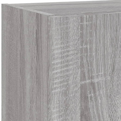 5-tlg. Wohnwand mit LED-Beleuchtung Grau Sonoma Holzwerkstoff