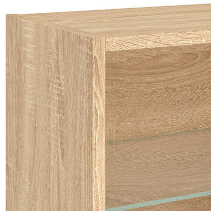 5-tlg. Wohnwand mit LED-Beleuchtung Sonoma-Eiche Holzwerkstoff