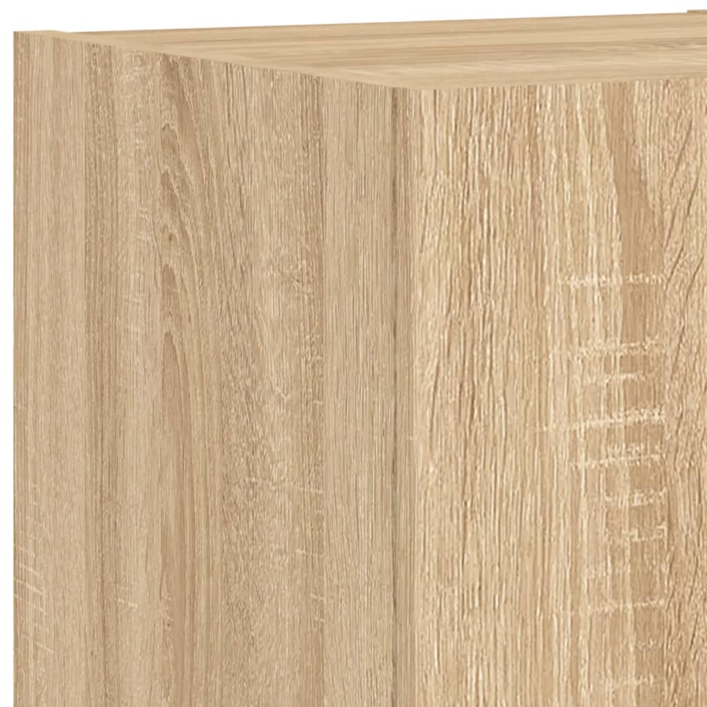 6-tlg. Wohnwand mit LED-Beleuchtung Sonoma-Eiche Holzwerkstoff