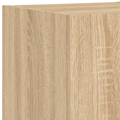 6-tlg. Wohnwand mit LED-Beleuchtung Sonoma-Eiche Holzwerkstoff