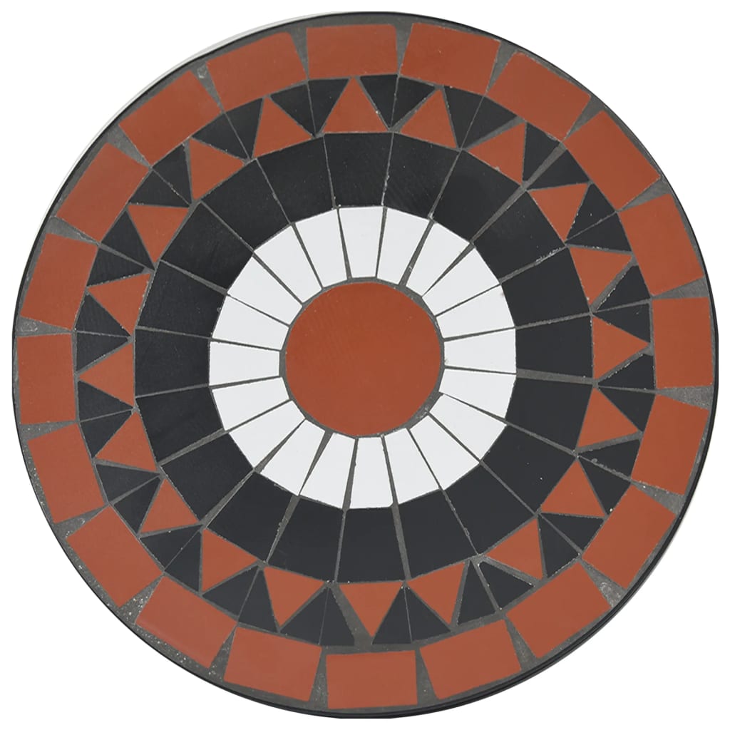 Mosaik bistrobord terracotta rød og hvid Ø50x70 cm keramik