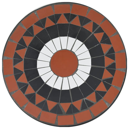 Mosaik bistrobord terracotta rød og hvid Ø50x70 cm keramik