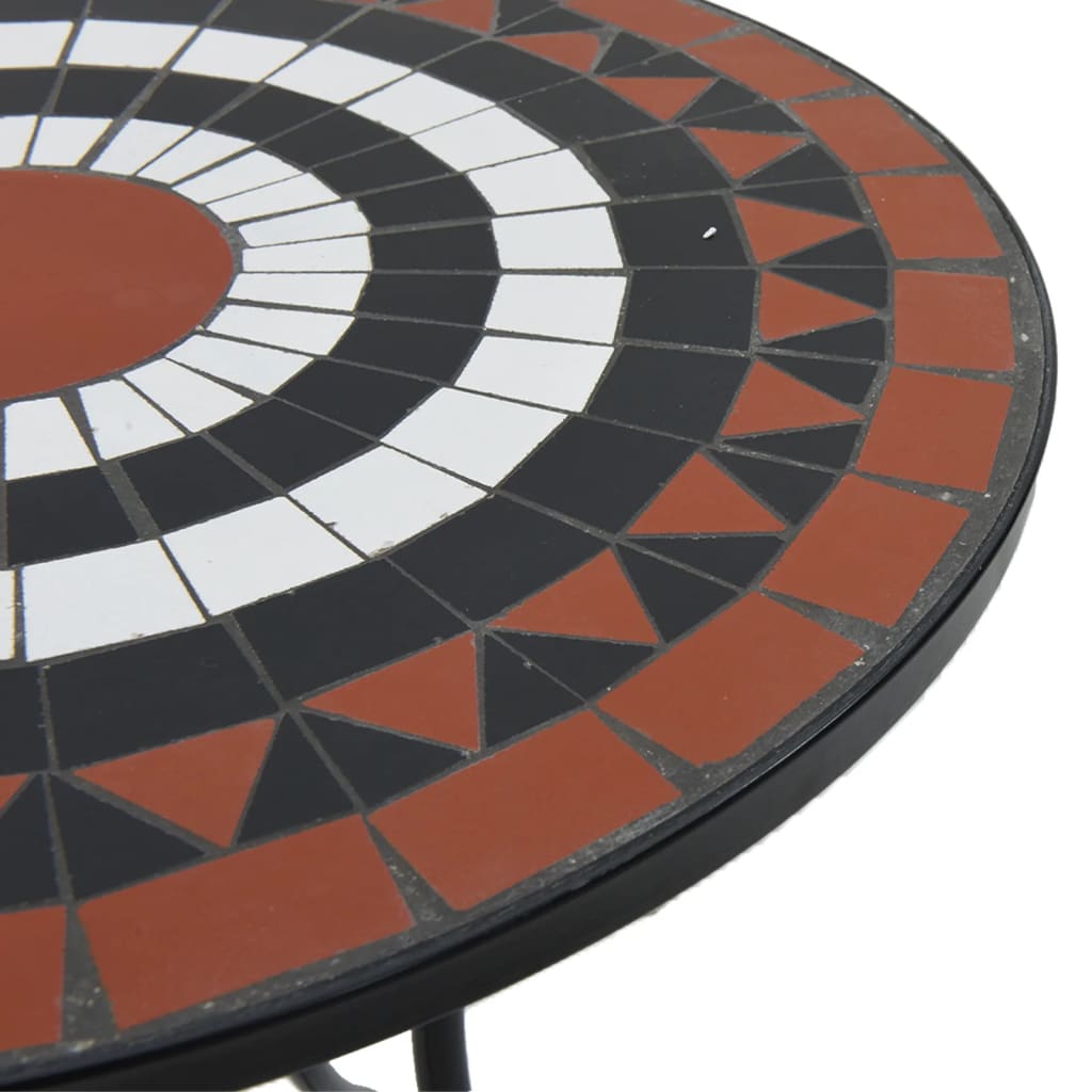 Mosaik bistrobord terracotta rød og hvid Ø50x70 cm keramik