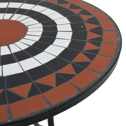 Mosaik bistrobord terracotta rød og hvid Ø50x70 cm keramik