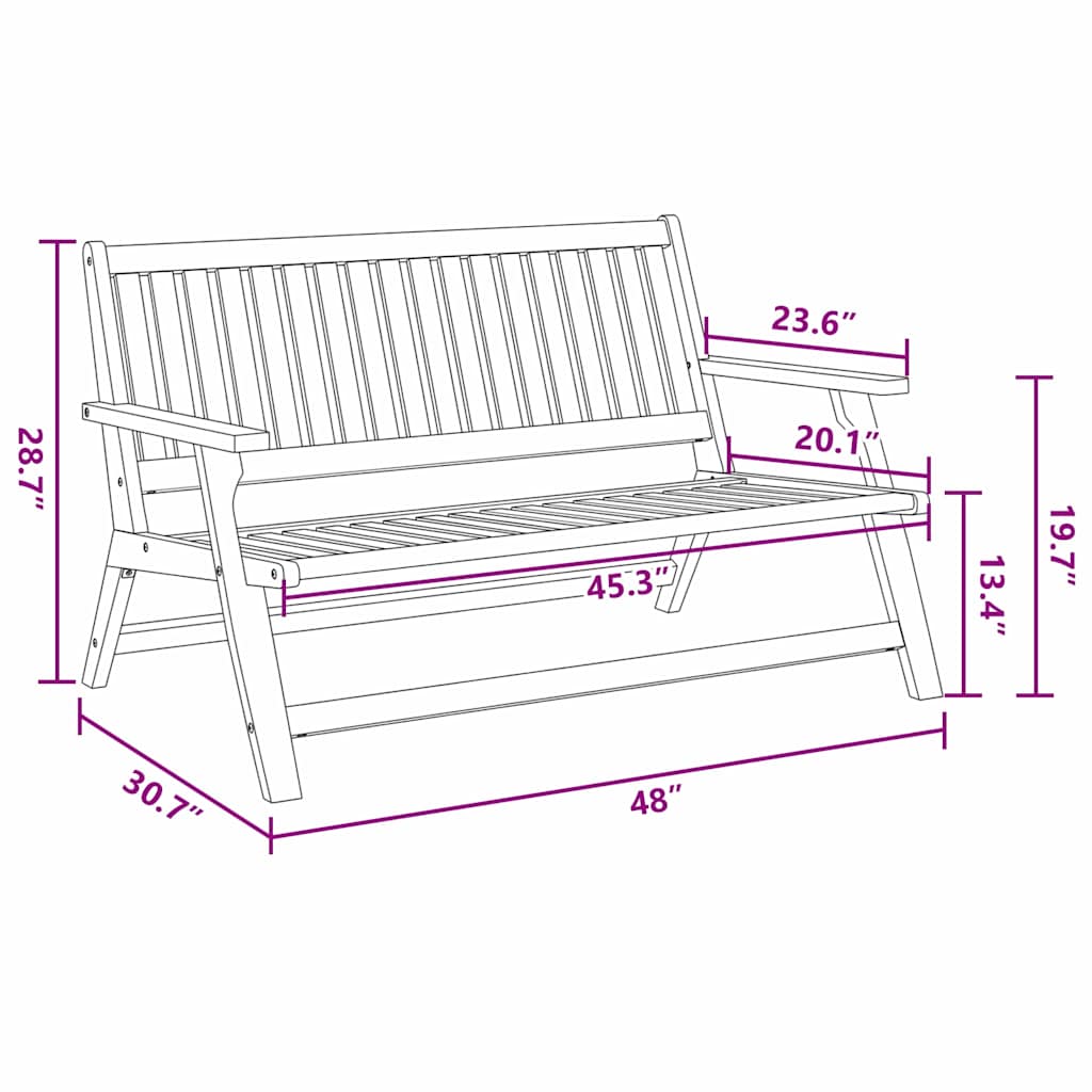 Outdoortisch-Set Braun Massives Akazienholz
