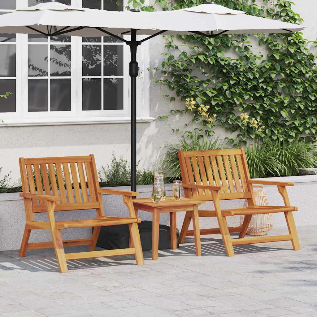 Outdoortisch-Set 2 pcs Braun Massives Akazienholz