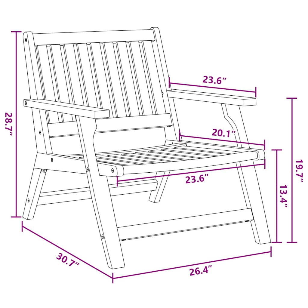 Outdoortisch-Set 2 pcs Braun Massives Akazienholz