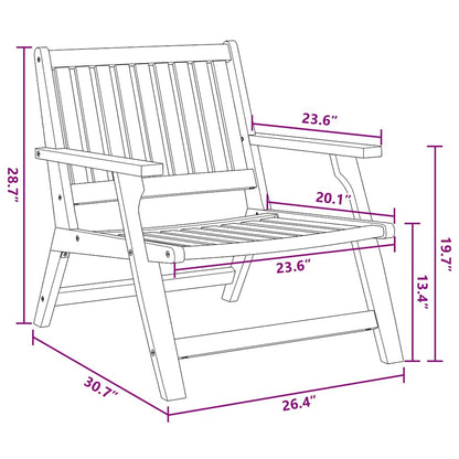 Outdoortisch-Set 2 pcs Braun Massives Akazienholz