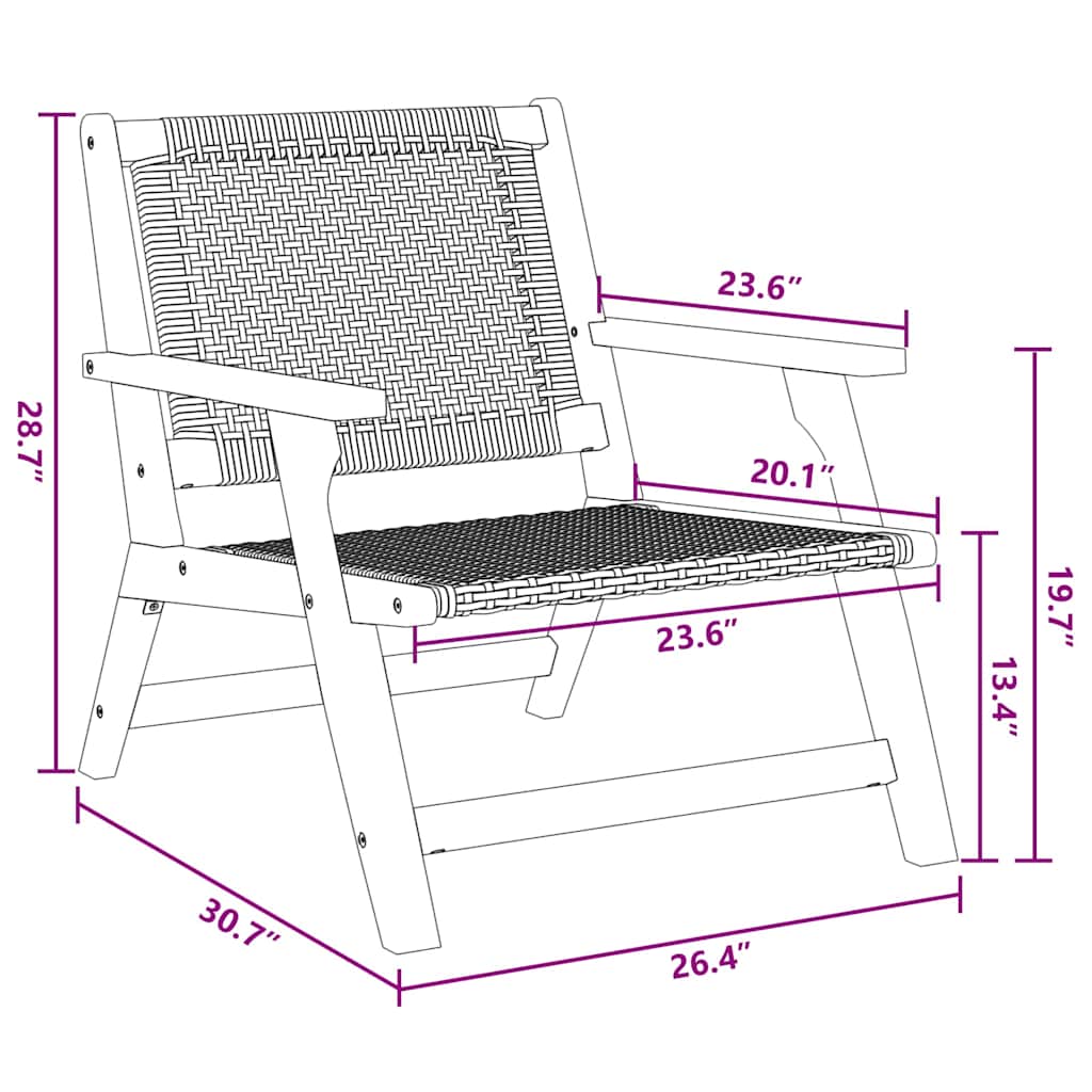 Gartenmöbel 2 pcs Schwarz 67 x 78 x 73cm Massivholz Akazie