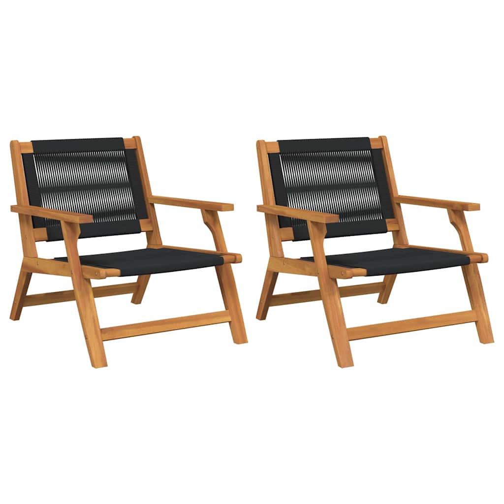 Gartenmöbel 2 pcs Schwarz 78 x 67 x 73cm Massivholz Akazie