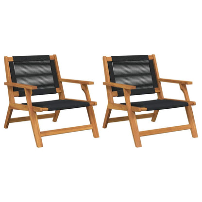 Gartenmöbel 2 pcs Schwarz 78 x 67 x 73cm Massivholz Akazie
