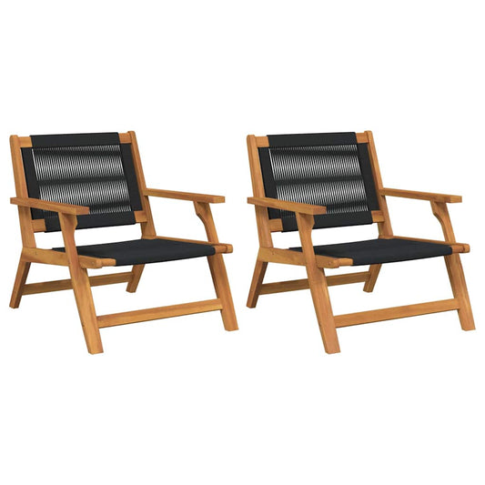 Gartenmöbel 2 pcs Schwarz 78 x 67 x 73cm Massivholz Akazie