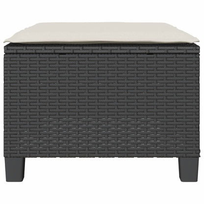 3-tlg. Bistro-Set mit Kissen Schwarz Poly Rattan