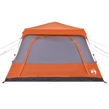 Kuppel-Familienzelt 10 Personen Grau und Orange Quick Release