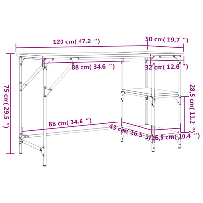 Schreibtisch Sonoma-Eiche 120x50x75 cm Metall Holzwerkstoff