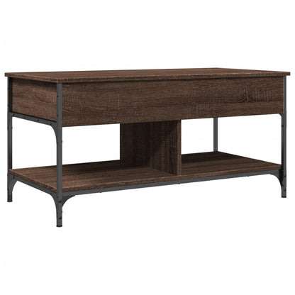 Couchtisch Braun Eichen-Optik 100x50x50 cm Holzwerkstoff Metall