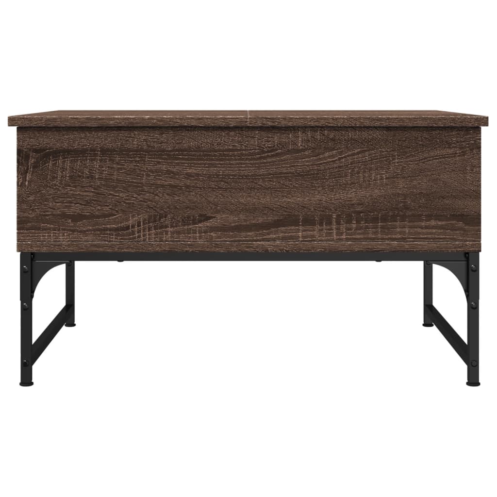 Couchtisch Braun Eichen-Optik 70x50x40 cm Holzwerkstoff Metall
