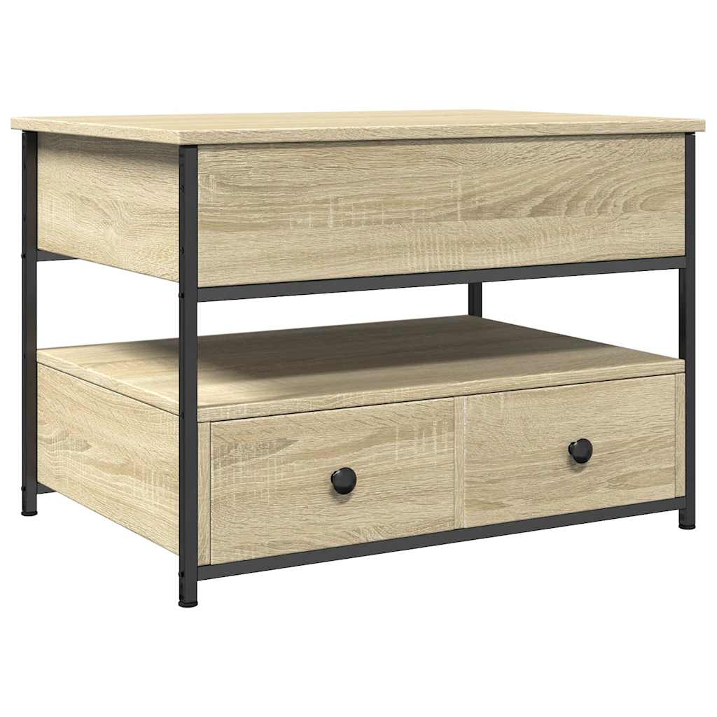 Couchtisch Sonoma-Eiche 70x50x50 cm Holzwerkstoff und Metall