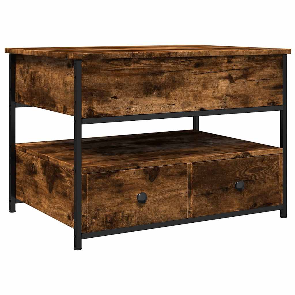 Couchtisch Räuchereiche 70x50x50 cm Holzwerkstoff und Metall