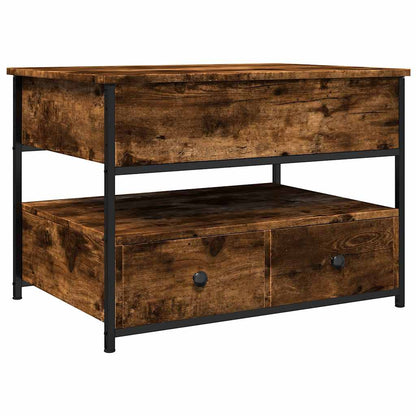 Couchtisch Räuchereiche 70x50x50 cm Holzwerkstoff und Metall