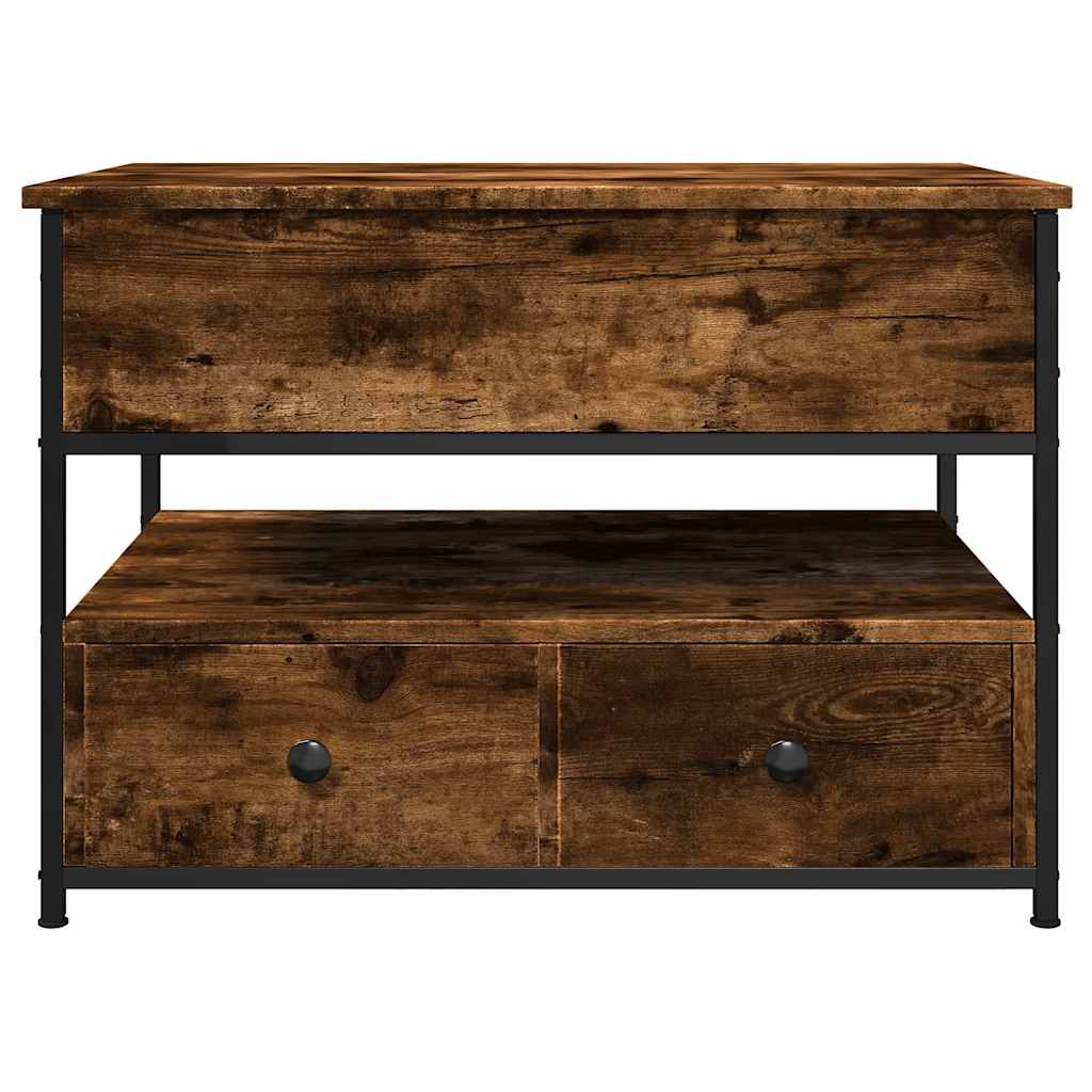 Couchtisch Räuchereiche 70x50x50 cm Holzwerkstoff und Metall