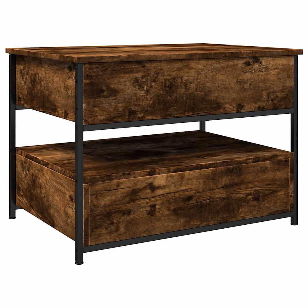 Couchtisch Räuchereiche 70x50x50 cm Holzwerkstoff und Metall