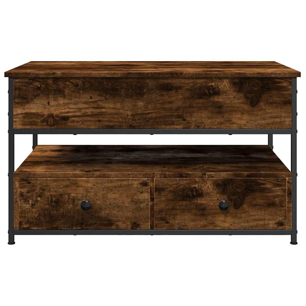Couchtisch Räuchereiche 85x50x50 cm Holzwerkstoff und Metall