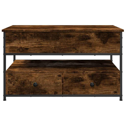 Couchtisch Räuchereiche 85x50x50 cm Holzwerkstoff und Metall