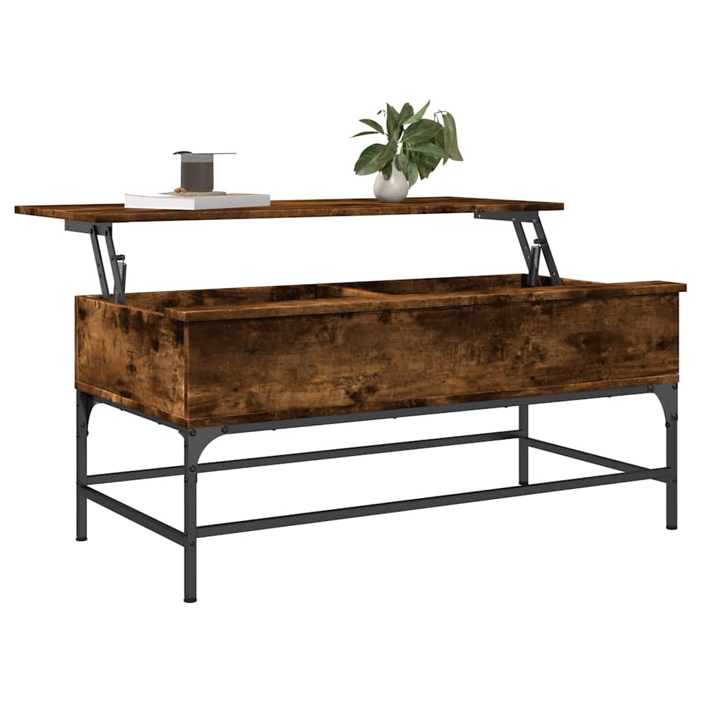 Couchtisch Räuchereiche 100x50x45 cm Holzwerkstoff und Metall