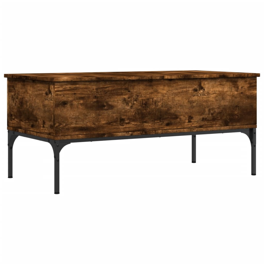 Sofabord røget eg 100x50x45 cm træmateriale og metal