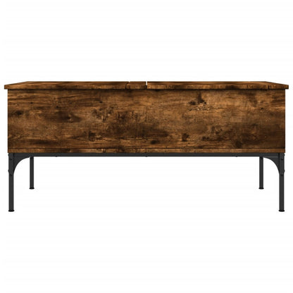 Sofabord røget eg 100x50x45 cm træmateriale og metal
