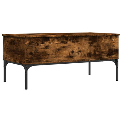 Sofabord røget eg 100x50x45 cm træmateriale og metal
