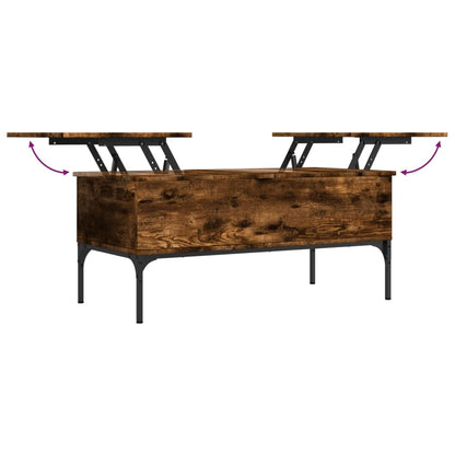 Sofabord røget eg 100x50x45 cm træmateriale og metal