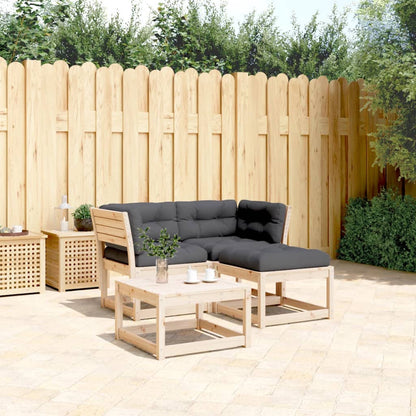 3-tlg. Garten-Sofagarnitur mit Kissen Massivholz Kiefer
