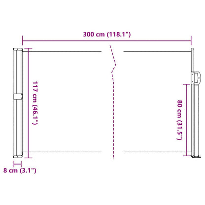 Seitenmarkise Ausziehbar Beige 117x300 cm