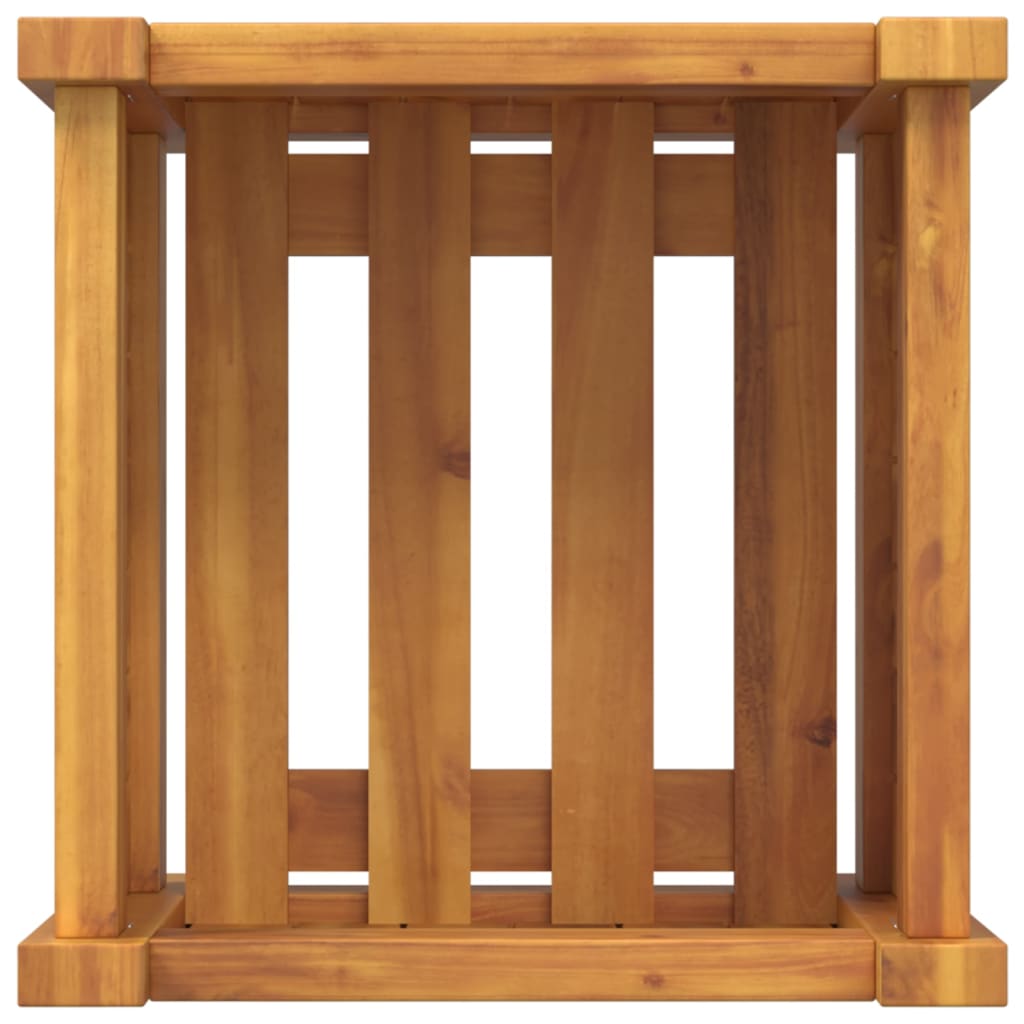 Pflanzkübel mit Einlage 31x31x30 cm Massivholz Akazie