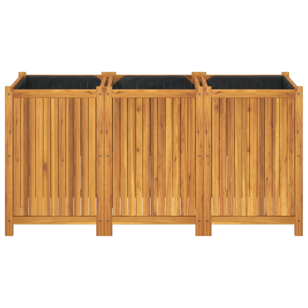 Pflanzkübel mit Einlage 150x50x75 cm Massivholz Akazie
