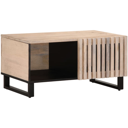 Sofabord Hvidt 80x51x40 cm Massivt mangotræ