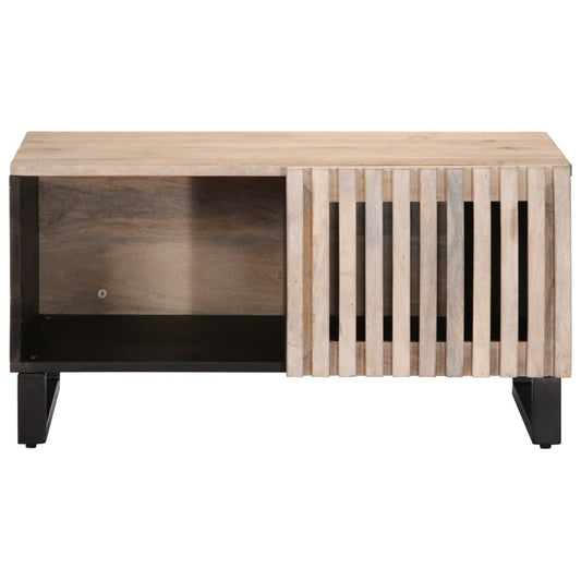 Sofabord Hvidt 80x51x40 cm Massivt mangotræ