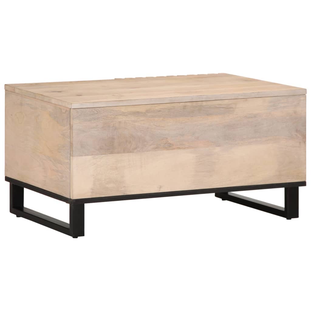 Sofabord Hvidt 80x51x40 cm Massivt mangotræ