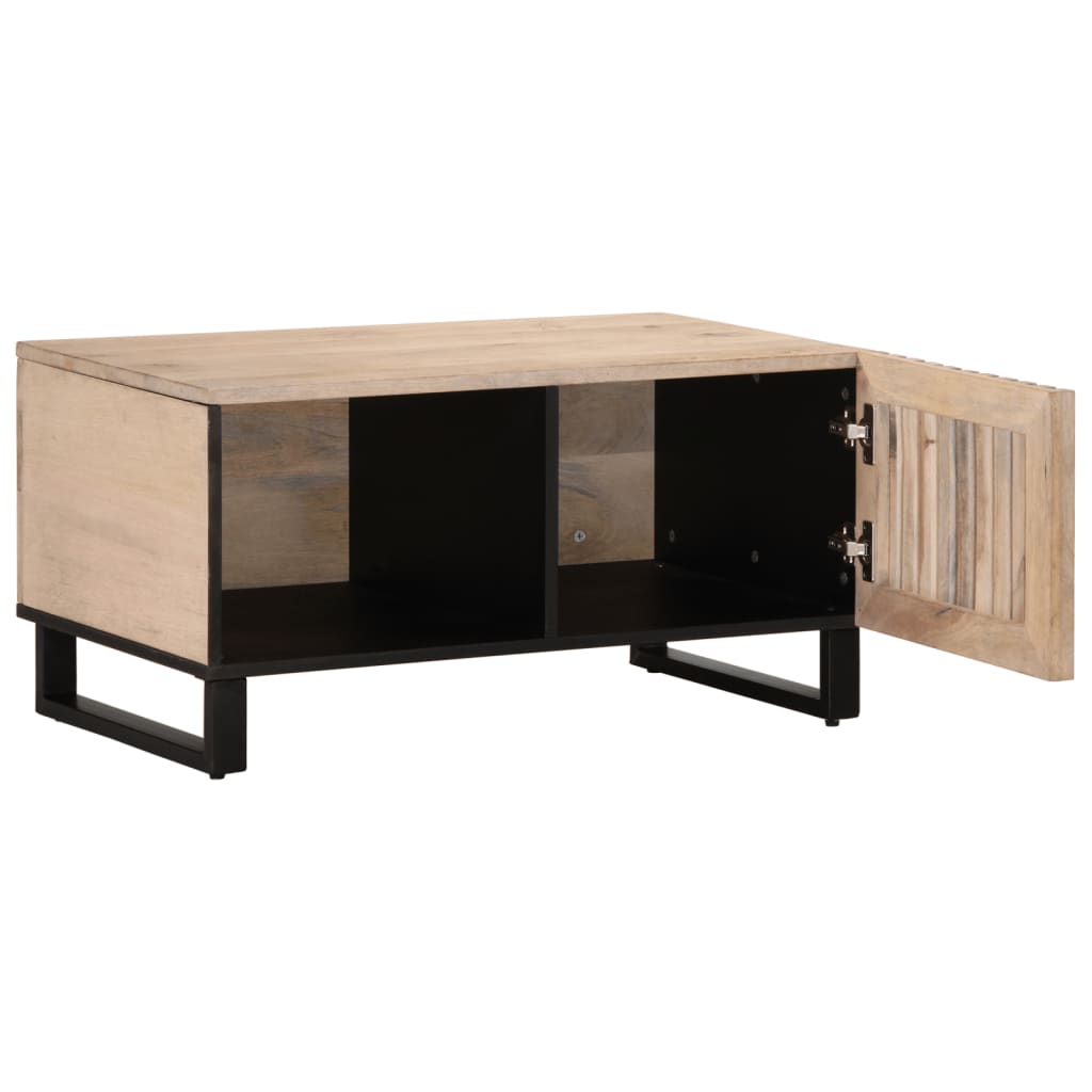 Sofabord Hvidt 80x51x40 cm Massivt mangotræ