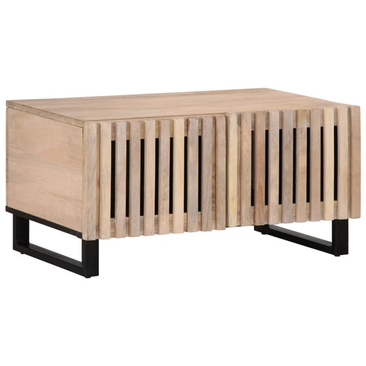 Sofabord Hvidt 80x51x40 cm Massivt mangotræ
