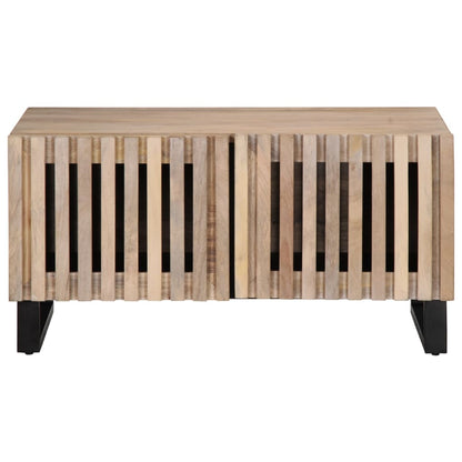 Sofabord Hvidt 80x51x40 cm Massivt mangotræ
