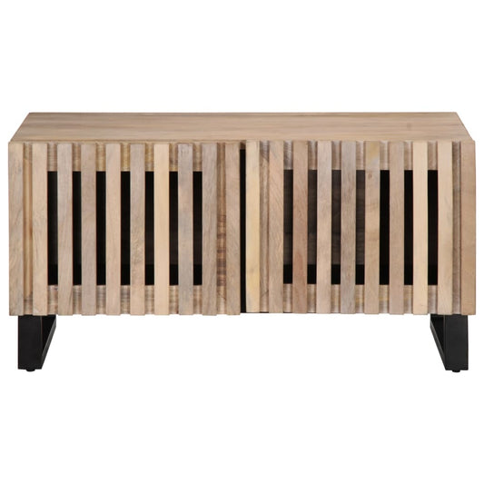 Sofabord Hvidt 80x51x40 cm Massivt mangotræ