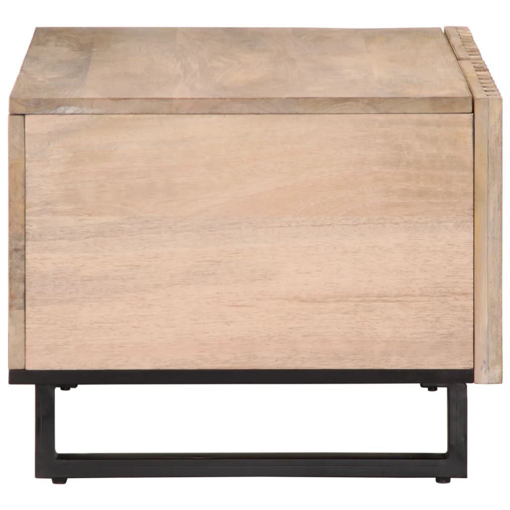 Sofabord Hvidt 80x51x40 cm Massivt mangotræ